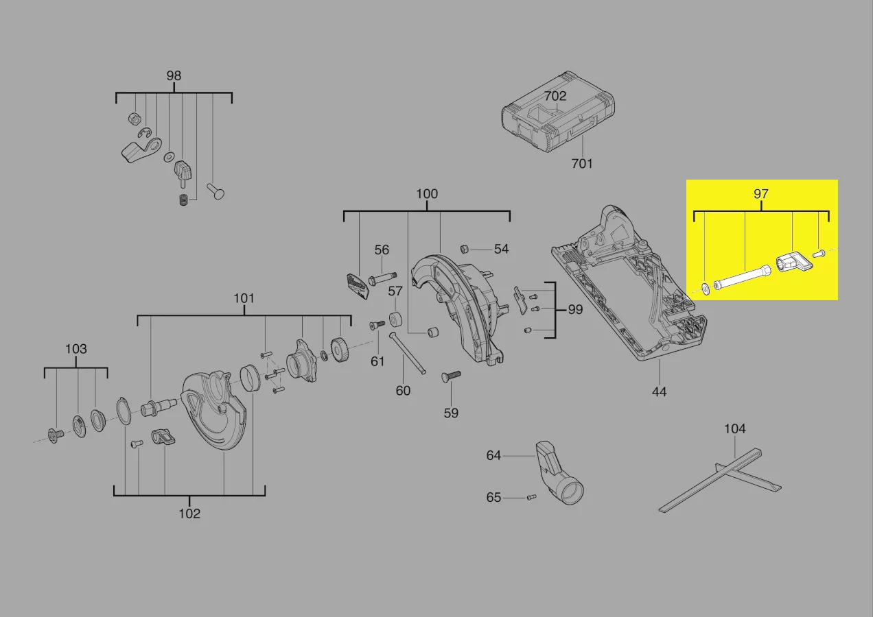 levier profondeur de coupe réf. 4931506299 Milwaukee